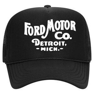 Ford Motor Co. Foam Trucker Mesh Snapback Cap Hat Black